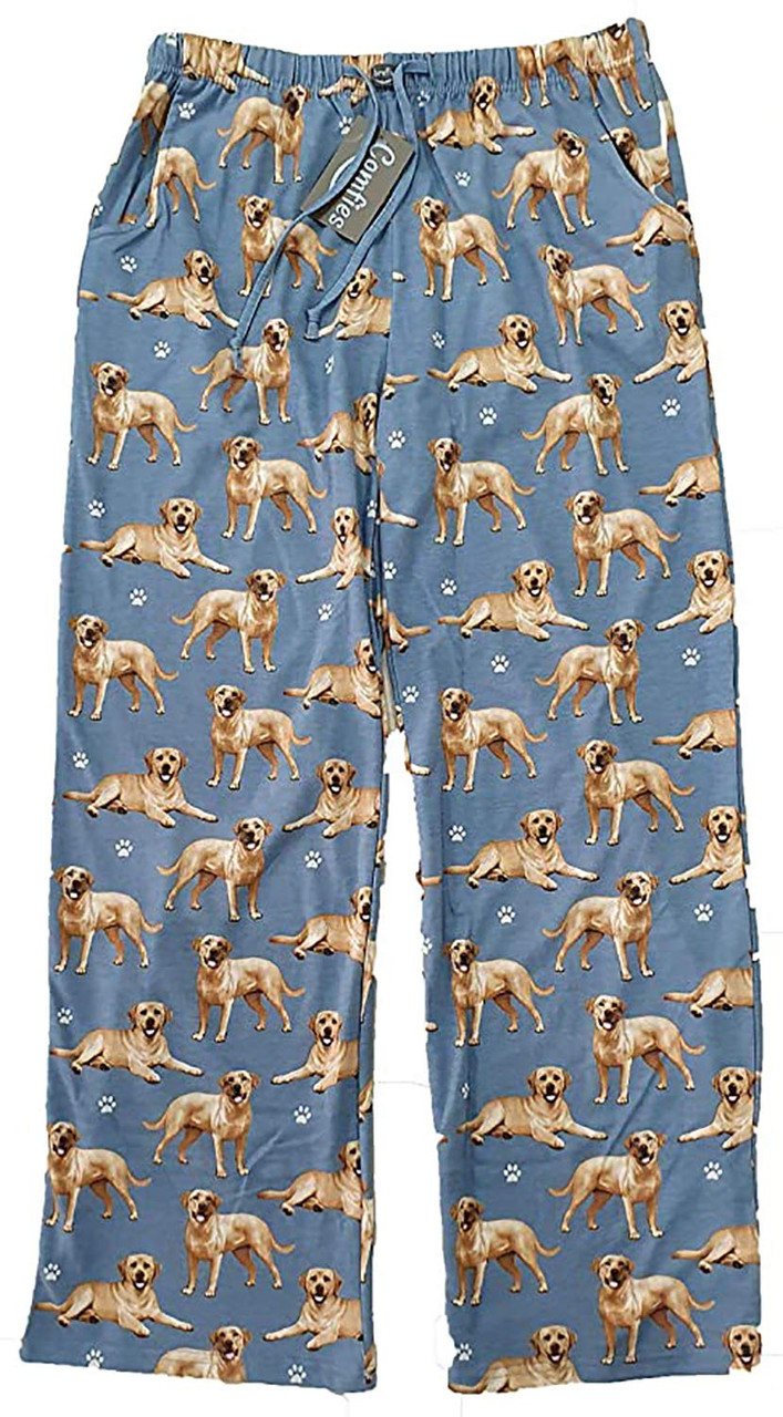 Yellow Lab 018 Unisex Lightweight Cotton Blend Pajama Bottoms