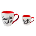 Cypress Home Beautiful Santa Cutie and Santa Baby Mommy and Me Ceramic Cup Gift Set - 10 x 5 x 8 Inches Home Goods For Kitchens, Parties and Homes