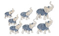 GSC 88222 Thai Elephant, Blue and White Set of 7