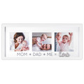 Malden International Designs Mom Dad Me Love 4x4 3-Opening White Matted Photo Wall Frame with Love Word Attachment (3569-344)