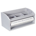 Malden International Designs Oce Desktop Organizer Spin Quotes 4 Compartments MDF Wood Gray