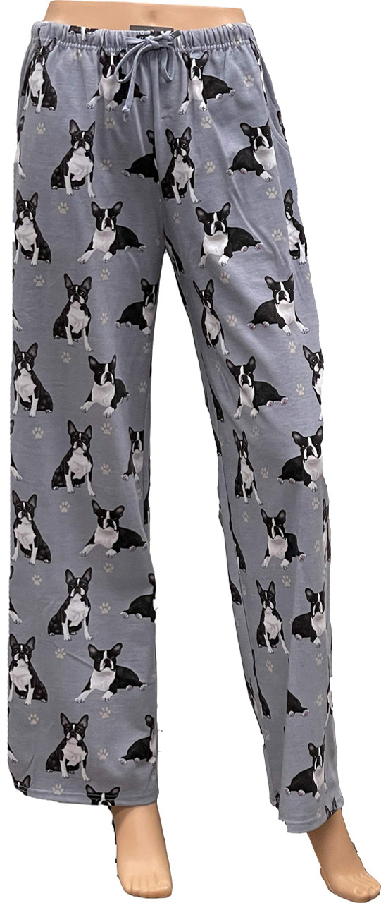 E & S Imports Women's #021 Boston Terrier Dog Lounge Pants - Dog