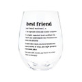 Best Friend Definition Black 16 ounce Glass Stemless Wine Tumbler Glass