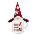 Cypress Home 12 OZ Ceramic Cup with 5" Plush Holiday Gnome