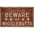 Dog Lover Dear Santa Beware of Wigglebutts Doorway Entry Mat Rug 34 Inch x 20 Inc