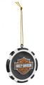 Harley-Davidson Poker Chip Ornament Bar & Shield/Willie G Skull 2-Sided Design