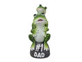 DWK Hop on Pop (#1 Dad) Outdoor Adorable Father and Baby Frog Statue | Outdoor Decor for Your Home and Garden | Home Office Desk Decor | Gifts for Dad - 8"
