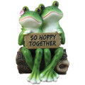 Happy Frog Couple "So Hoppy Together" Fun Decor Figurine By DWK | Valentine Romantic Couple Cute Amphibians