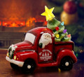 Mr. Christmas Ceramic Truck with Tree 10"x 9" Christmas Décor, Inch, Red