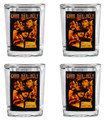 Western Shot Glass 4pc Set by Rabbit Tanaka- Good, Bad and The Ugly Movie Poster 2 Oz Shot Glasses- Set of Four- Novelty Barware