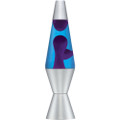 14.5-Inch Silver Base Lava Lamp with Purple Wax in Blue Liquid - 2118