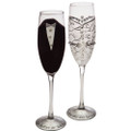 Cypress Home Beautiful Wedding Champagne Flute Gift Set - 2 x 3 x 10 Inches Homegoods and Accessories for Every Space