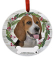 E&S Imports Beagle Ornament - E&S Pets - DIY Personalizable - Dog Gifts - Ceramic Round Ornament with Glazed Finish - X-mas Decoration - Christmas Ornaments Craft Gifts - Ornaments for Pet Lovers