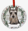 E&S Imports Schnauzer Ornament - E&S Pets - DIY Personalizable - Dog Gifts - Ceramic Round Ornament with Glazed Finish - X-mas Decoration - Christmas Ornaments Craft Gifts - Ornaments for Pet Lovers