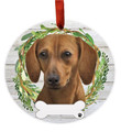 E&S Imports Red Dachshund Ornament - E&S Pets - DIY Personalizable - Dog Gifts - Ceramic Round Ornament Glazed Finish - X-mas Decoration - Christmas Ornaments Craft Gifts - Ornaments for Pet Lovers