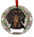 E&S Imports Black Dachshund Ornament - E&S Pets - DIY Personalizable - Dog Gifts - Ceramic Round Ornament Glazed Finish - X-mas Decoration - Christmas Ornaments Craft Gifts - Ornaments for Pet Lovers