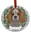 E&S Imports Cavalier King Charles Ornament - Pets DIY Personalizable Dog Gifts Ceramic Round with Glazed Finish X-mas Decoration Christmas Ornaments Craft for Pet Lovers