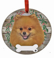 E&S Imports Pomeranian Ornament - E&S Pets - DIY Personalizable - Dog Gifts - Ceramic Round Ornament with Glazed Finish - X-mas Decoration - Christmas Ornaments Craft Gifts - Ornaments for Pet Lovers