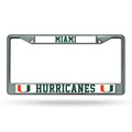 Rico Industries NCAA Miami Hurricanes Standard Chrome License Plate Frame , 6 x 12.25"