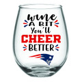 Team Sports America New England Patriots, 17oz Boxed Stemless WIne Glass