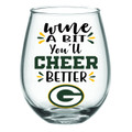 Team Sports America Green Bay Packers, 17oz Boxed Stemless WIne Glass
