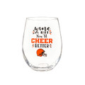 Team Sports America Cleveland Browns, 17oz Boxed Stemless WIne Glass