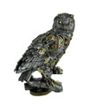 EVERSPRING Metallic Silver and Gold Gothic Steampunk Owl Statue