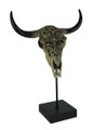 Everspring Import Bull Steer Cow Skull with Cross Figurine 17.75 Inch