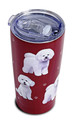 Bichon Frise SERENGETI 16 oz Ultimate Tumbler, Stainless Steel, Vacuum Insulated with Spill Proof Lid – 3D Designs of your favorite Pet (Bichon Frise Tumbler)