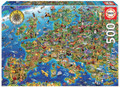 Educa 17962 Crazy, 500 Pieces Puzzle for Adults and Children from 10 Years, Map of Europe, Multicoloured