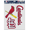 WinCraft MLB St. Louis Cardinals Decal Multi Use Fan 3 Pack, Team Colors, One Size