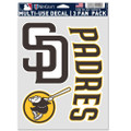 WinCraft MLB San Diego Padres Decal Multi Use Fan 3 Pack, Team Colors, One Size