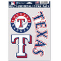 WinCraft MLB Texas Rangers Decal Multi Use Fan 3 Pack, Team Colors, One Size