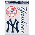 MLB New York Yankees Decal Multi Use Fan 3 Pack, Team Colors, One Size