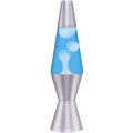 Lava Lite 1953 Silver Base Lamp with White Wax in Blue Liquid, 11.5", White Wax/Blue Liquid/Silver Base