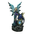Everspring Sapphire Blue Fairy and Dragon LED Lighted Geode Statue
