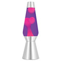 Lava the Original 27 Inch Silver Base Grande Lamp with Pink Wax in Purple Liquid, Pink Purple