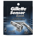 Gillette Sensor Excel Men's Razor Blade Refills, 10 Count