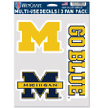 Wincraft NCAA Michigan Wolverines Decal Multi Use Fan 3 Pack, Team Colors, One Size