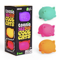 Schylling NeeDoh Teenie Cool Cat - Sensory Squeeze Toy - Contains 3 Mini Groovy Globs - 1.5" Wide - Color May Vary (Pack of 1)