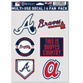 WinCraft Atlanta Braves Multi-Use 6 Fan Pack Decals