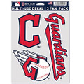 MLB Cleveland Guardians Decal Multi Use Fan 3 Pack, Team Colors, One Size