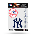 New York Yankees Triple Sticker Multi Decal Spirit Sheet Auto Home Baseball