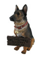 I Don't Dial 911 German Shepherd Guard Dog Warning Statue by Private Label