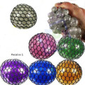 2" Glitter mesh sensory stress ball toy autism squeeze anxiety squishy fidget