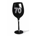 Forum Wine Glass with 70 Printed in Pink, Black