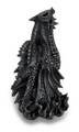 Metallic Black Gothic Red Eyed Dragon Incense Burner Box Statue