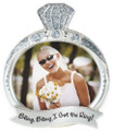 Malden International Designs Wedding Jewel and Glitter Bling Bling Ring Picture Frame, 3x4, Silver