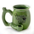 Premium Roast and Toast Novelty Mug Green with Black Print