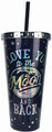 Spoontiques 21618 Moon and Back Foil Cup w/Straw 20 ounces Navy